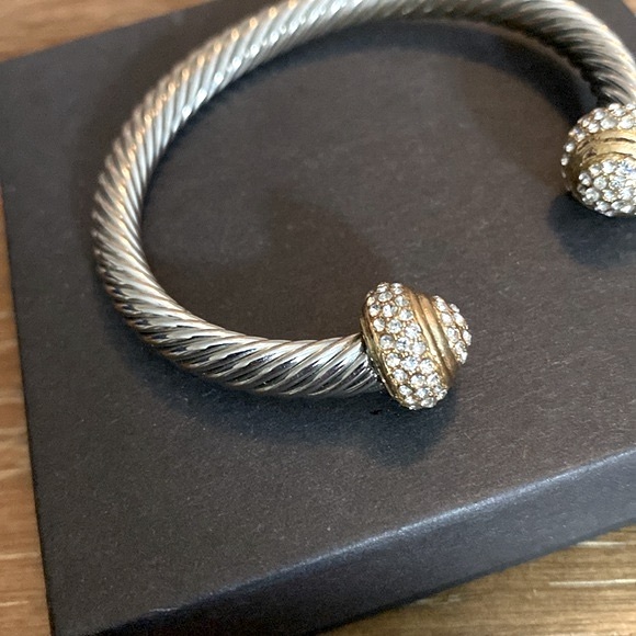 Bebe Two Toned Silver and Gold Crystal Bracelet - Picture 4 of 10